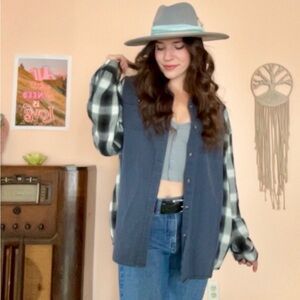 Upcycled Button Down Plaid